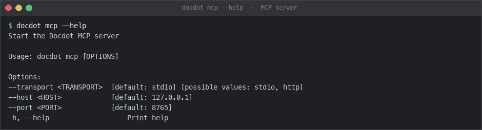 Starting the DocDot MCP server