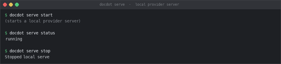 Managing a local provider service