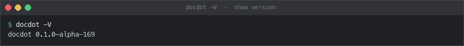 Checking the installed DocDot version