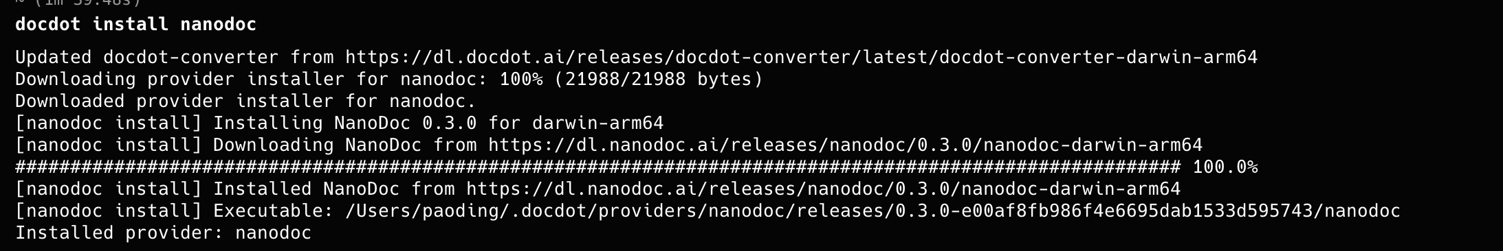 Installing a DocDot provider